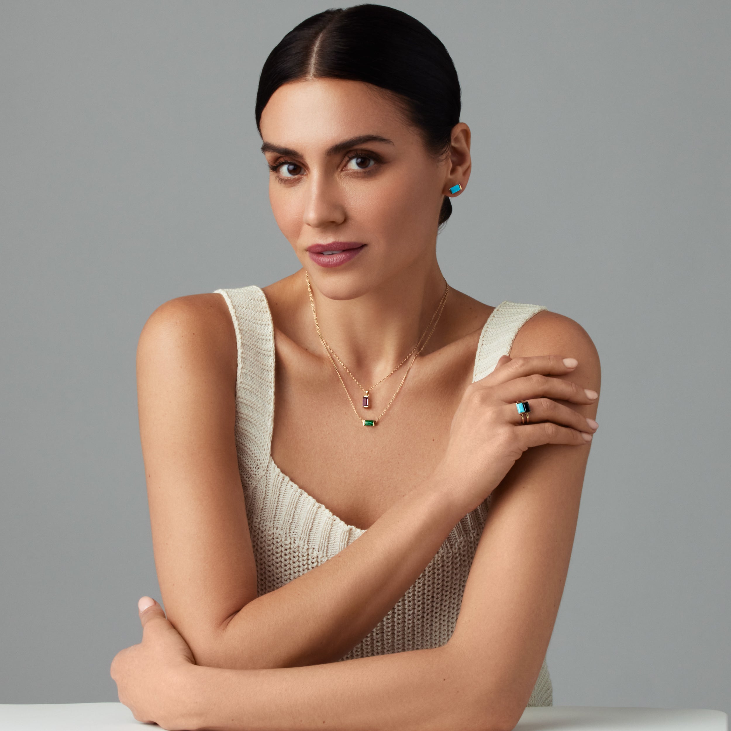 Turquoise Bonbon Stud Earrings