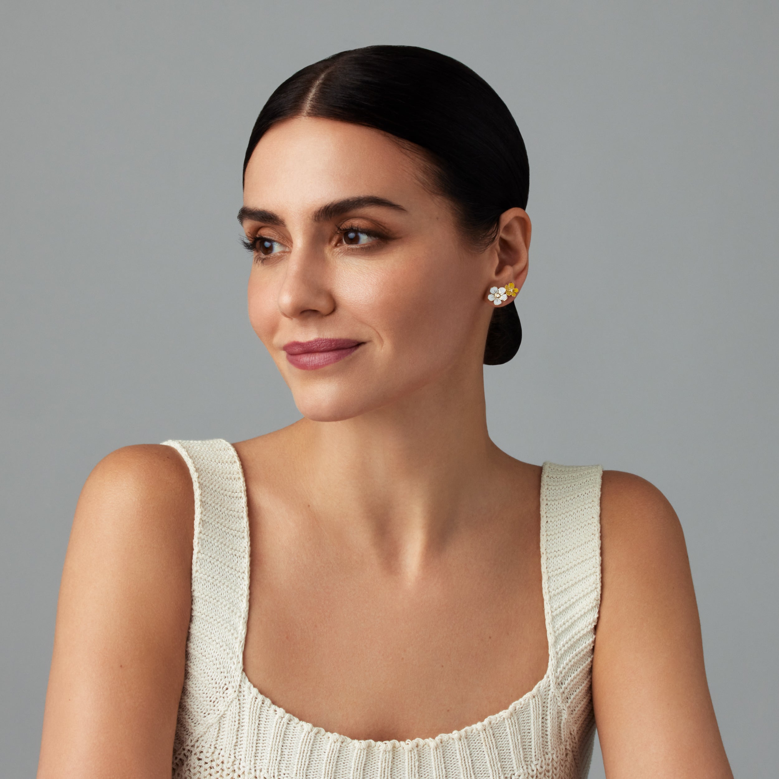 Small Florette Studs in Lemon Yellow