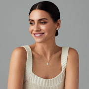 Medium Florette Single Pendant Necklace in White