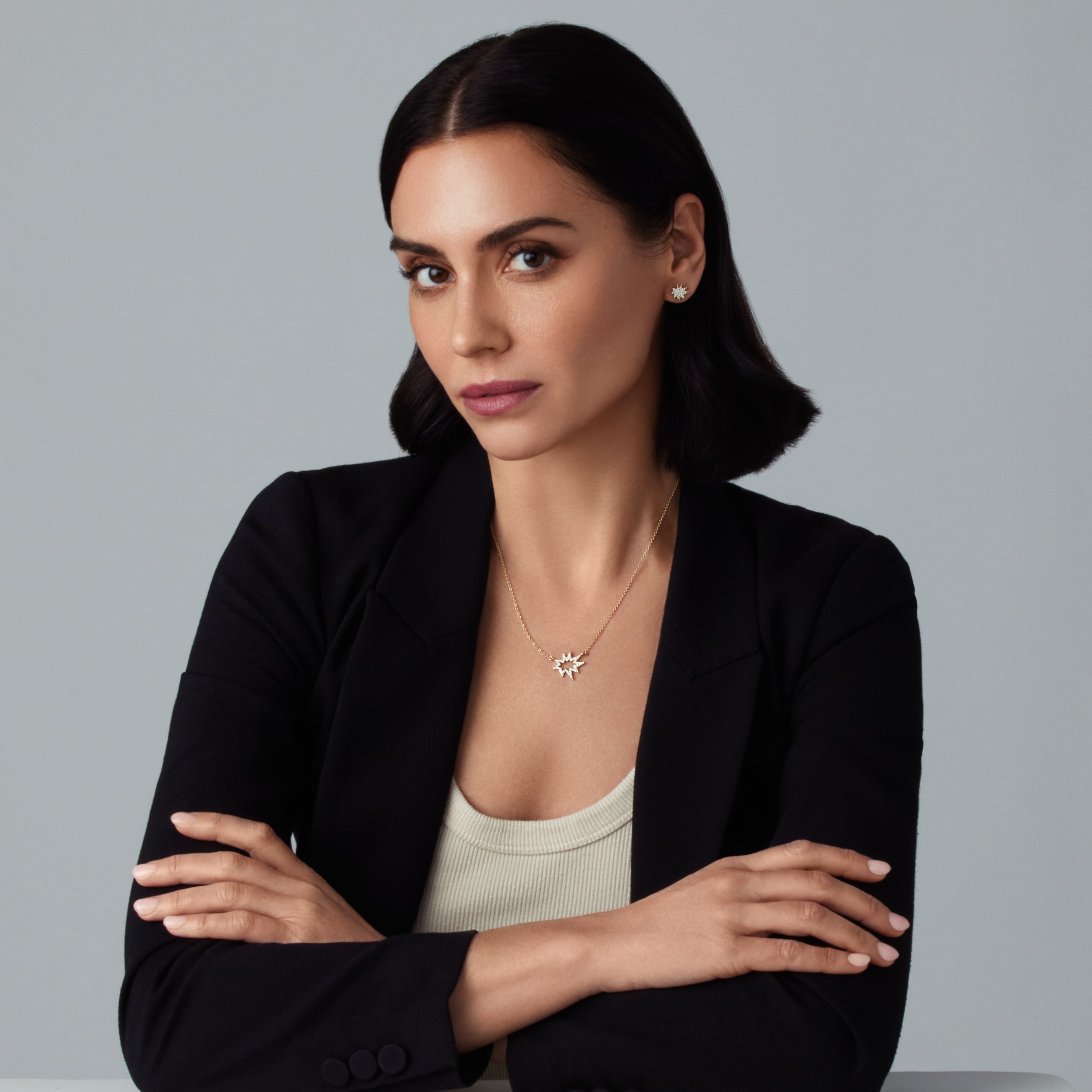 Gold Midi Nova KAPOW! Necklace: Pavé Diamonds