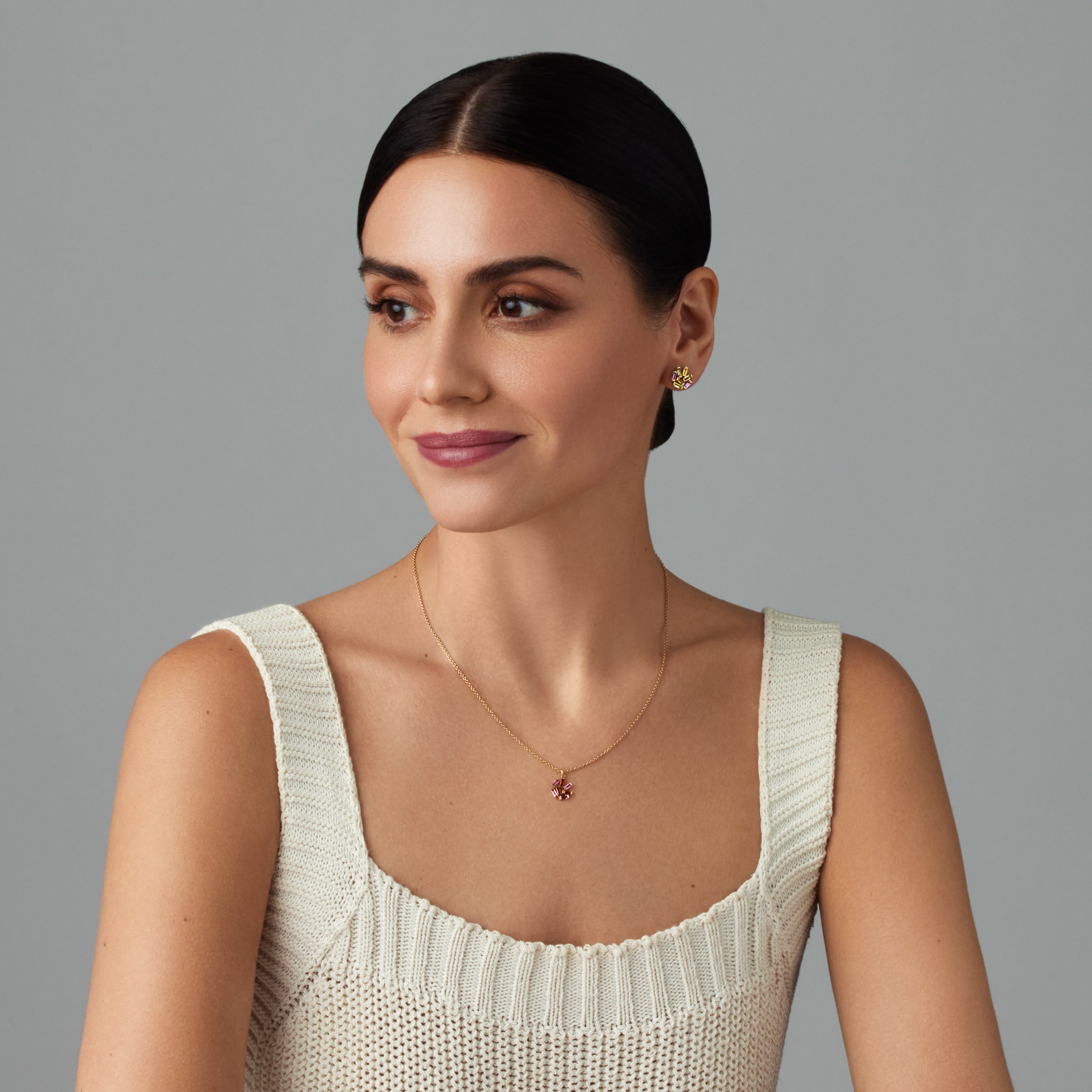 Medium Jubilation Necklace: Pink and Orange Sapphires