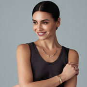 Essentials Bangle Bracelet with Linear Diamond Baguettes