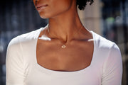 Gold Midi KAPOW! Necklace: Pavé Diamonds with Star of David cutout