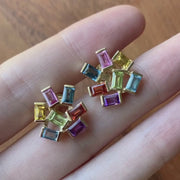 Large Jubilation Studs: Rainbow Gemstones
