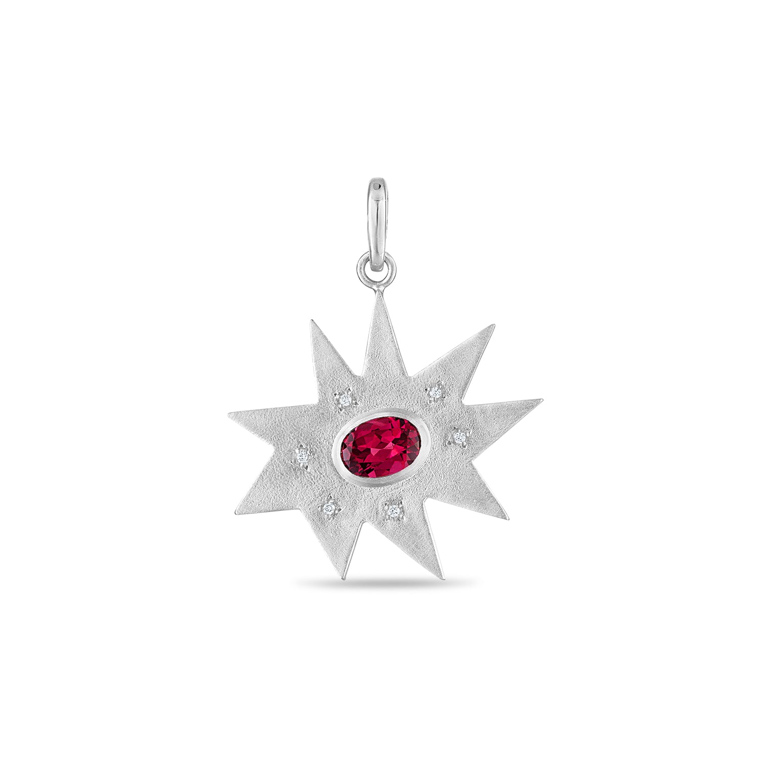 Silver Maxi KAPOW! Charm with Garnet