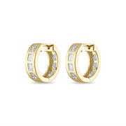 Essentials Small Linear Diamond Hoop Earrings