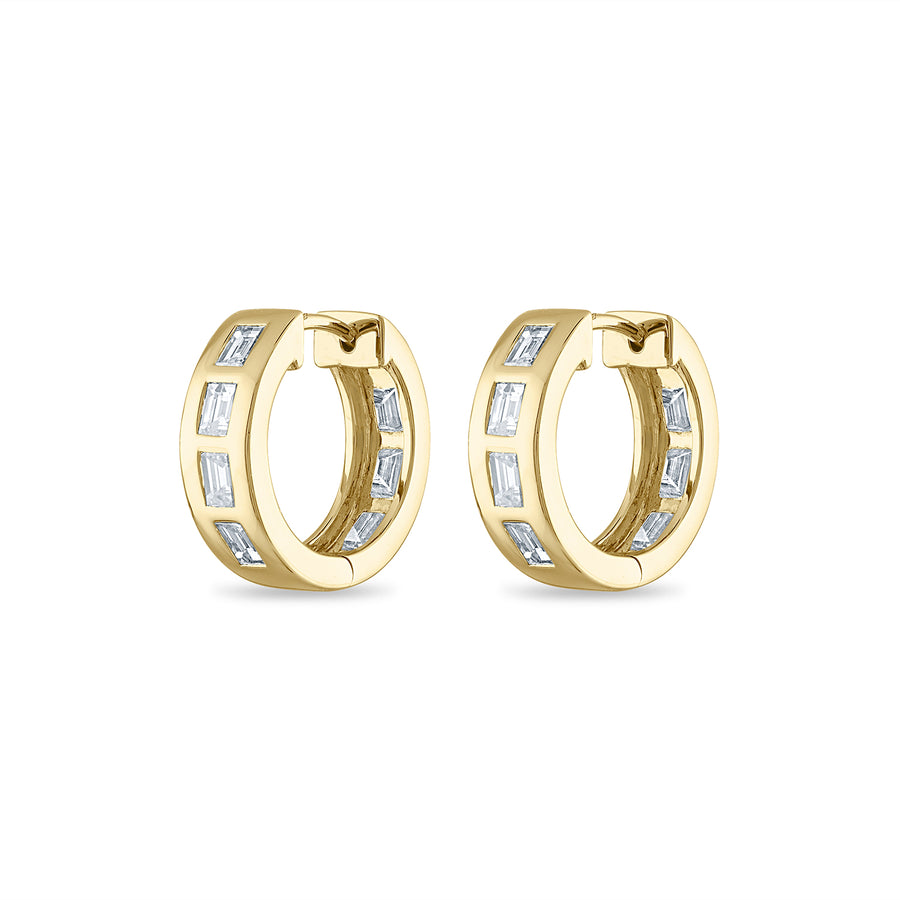 Essentials Small Linear Diamond Hoop Earrings