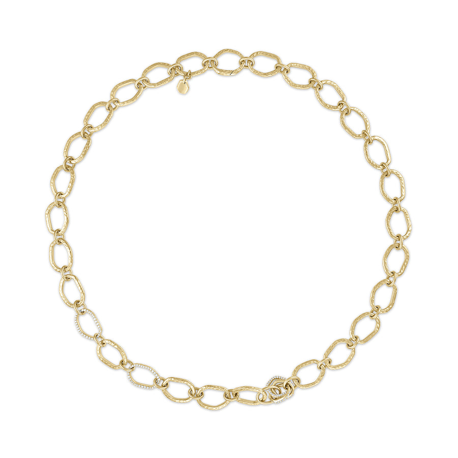 Teatro Gold Necklace with Pavé Diamond Elements