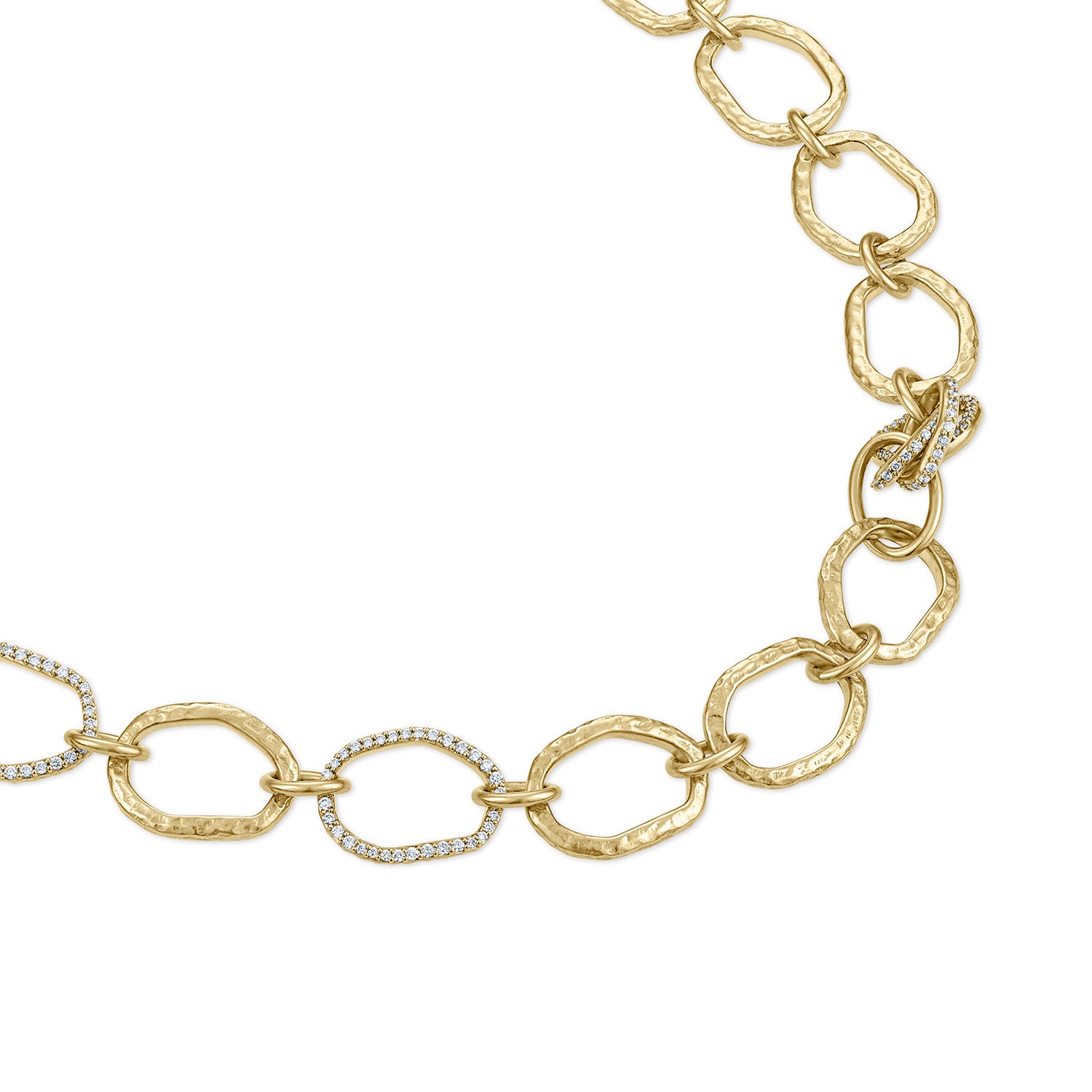 Teatro Gold Necklace with Pavé Diamond Elements