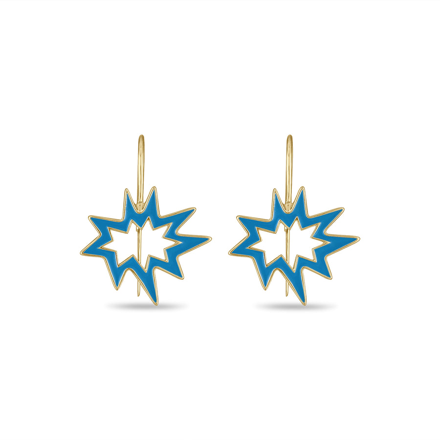 Gold Midi Nova KAPOW! Enamel Earrings