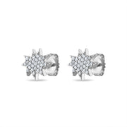 White Gold Mini KAPOW! Stud Earrings with Pavé Diamonds