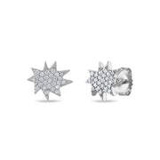 White Gold Mini KAPOW! Stud Earrings with Pavé Diamonds