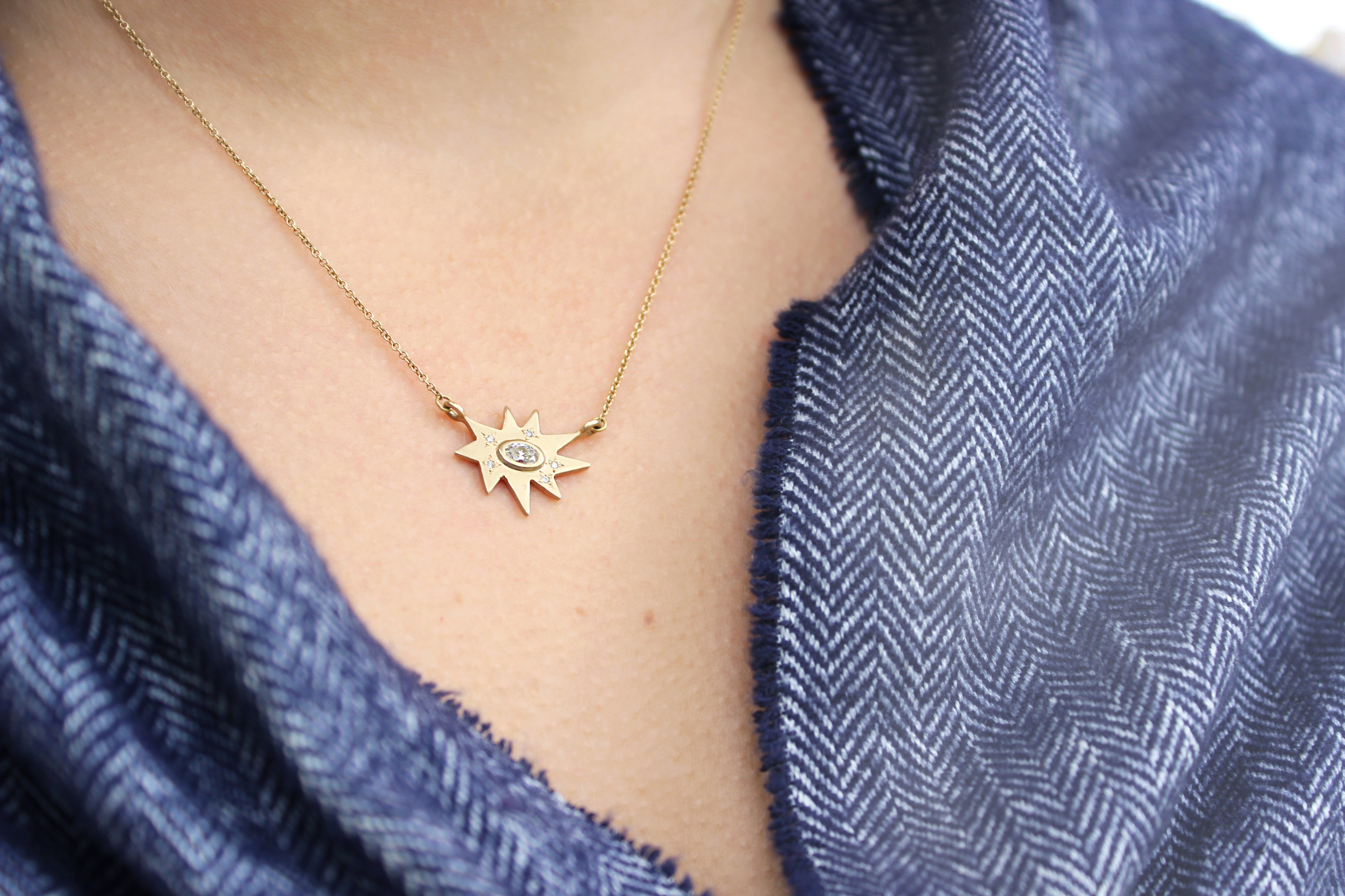Gold Stellina/KAPOW! Necklace: Ruby