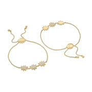 Gold Mini Stella/KAPOW! bolo bracelet: Three Pavé Diamond Stars