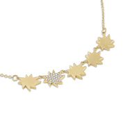 Gold Five Star Mini Stella/KAPOW! Necklace: One with One Pavé Diamond