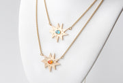Gold Stella/KAPOW! Necklace: Blue Topaz