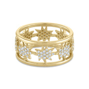Gold Full Pavé Diamond Mini Stella/KAPOW! Band Ring