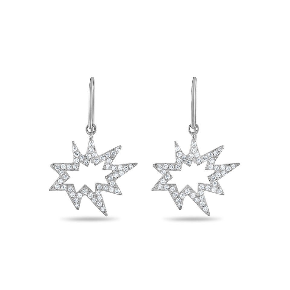 White Gold Pavé Diamond Stellina Nova/KAPOW! Earrings