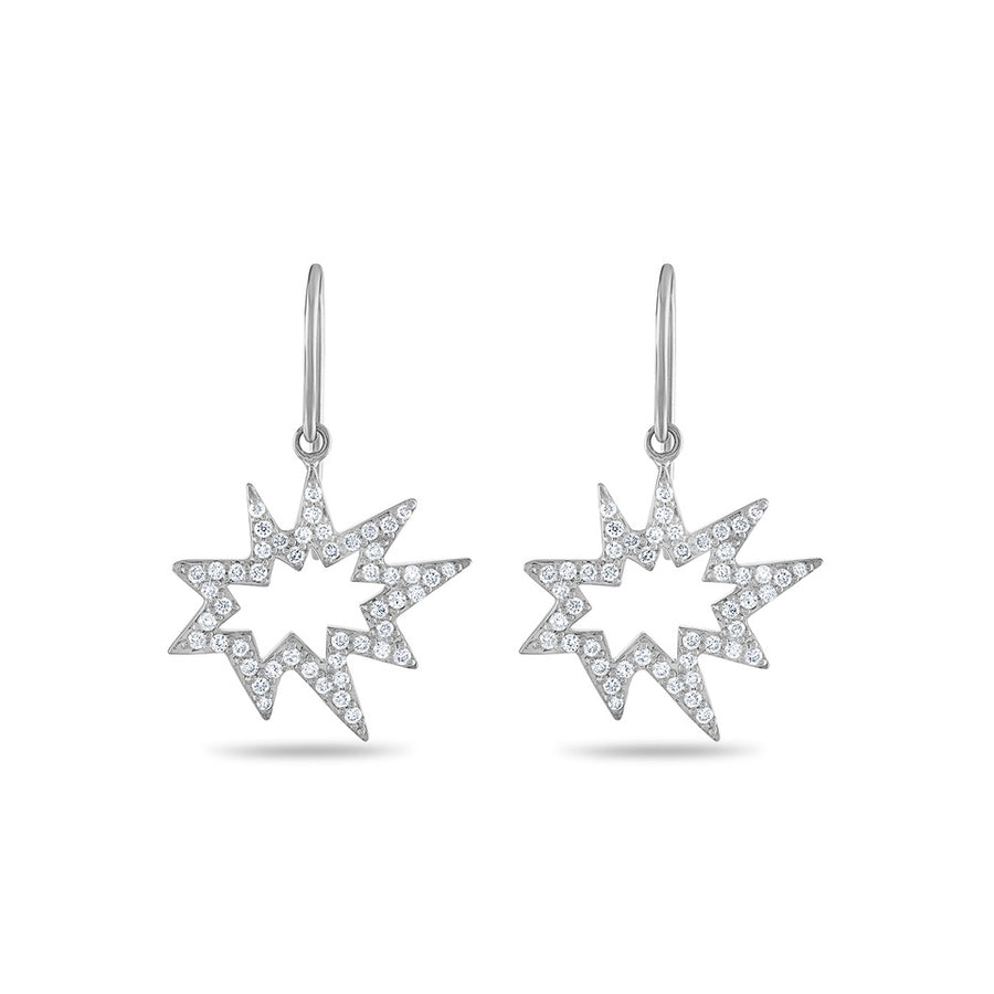 White Gold Pavé Diamond Stellina Nova/KAPOW! Earrings