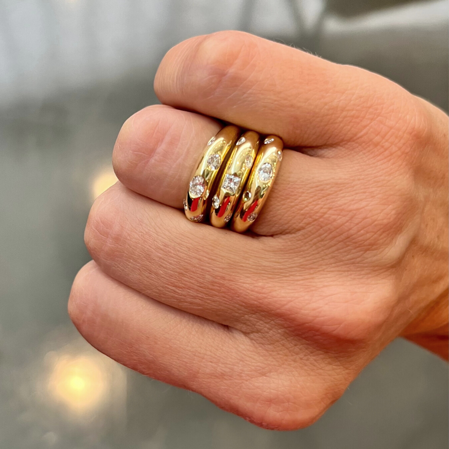 Thin Dome Ring with Ellipse and Random Diamonds