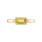 Gold Canary Tourmaline Solitaire Ring