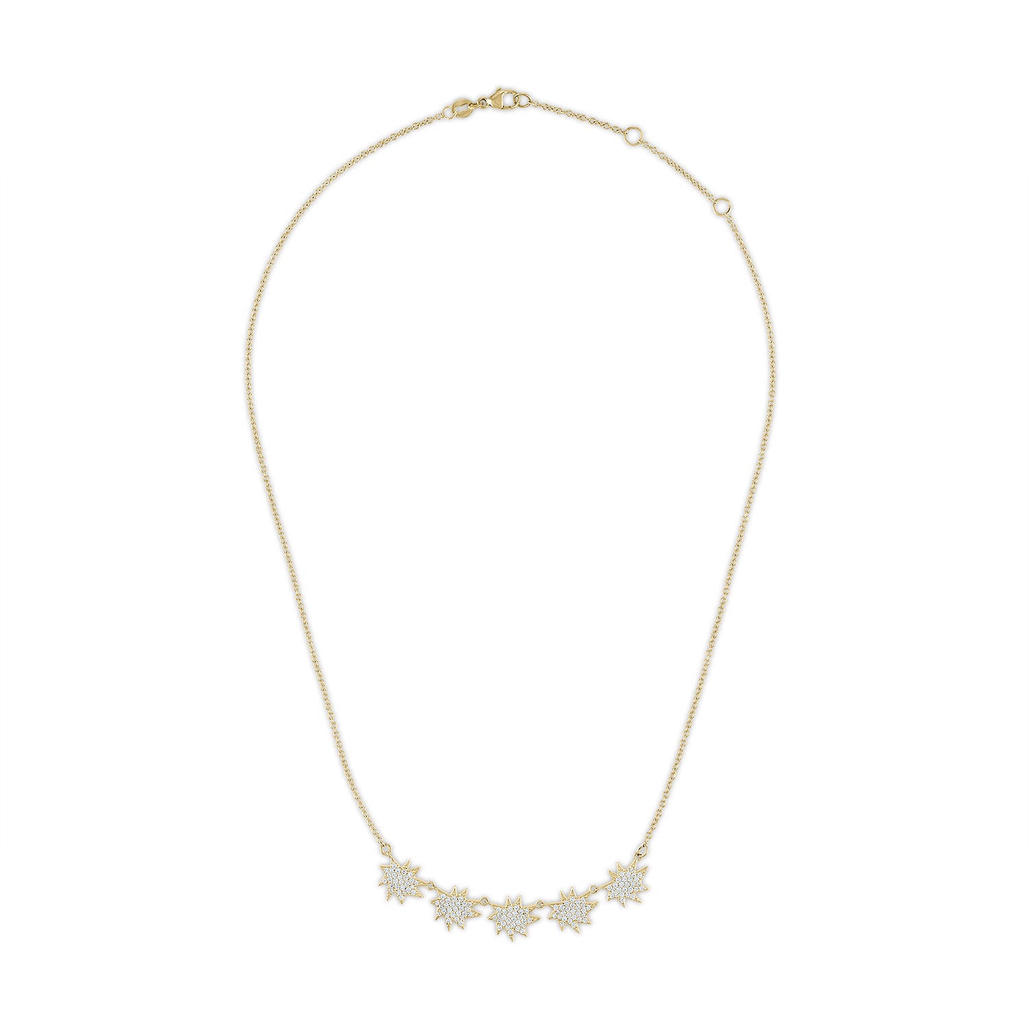 Gold Five Star Mini Stella/KAPOW! Necklace: All Pavé Diamonds