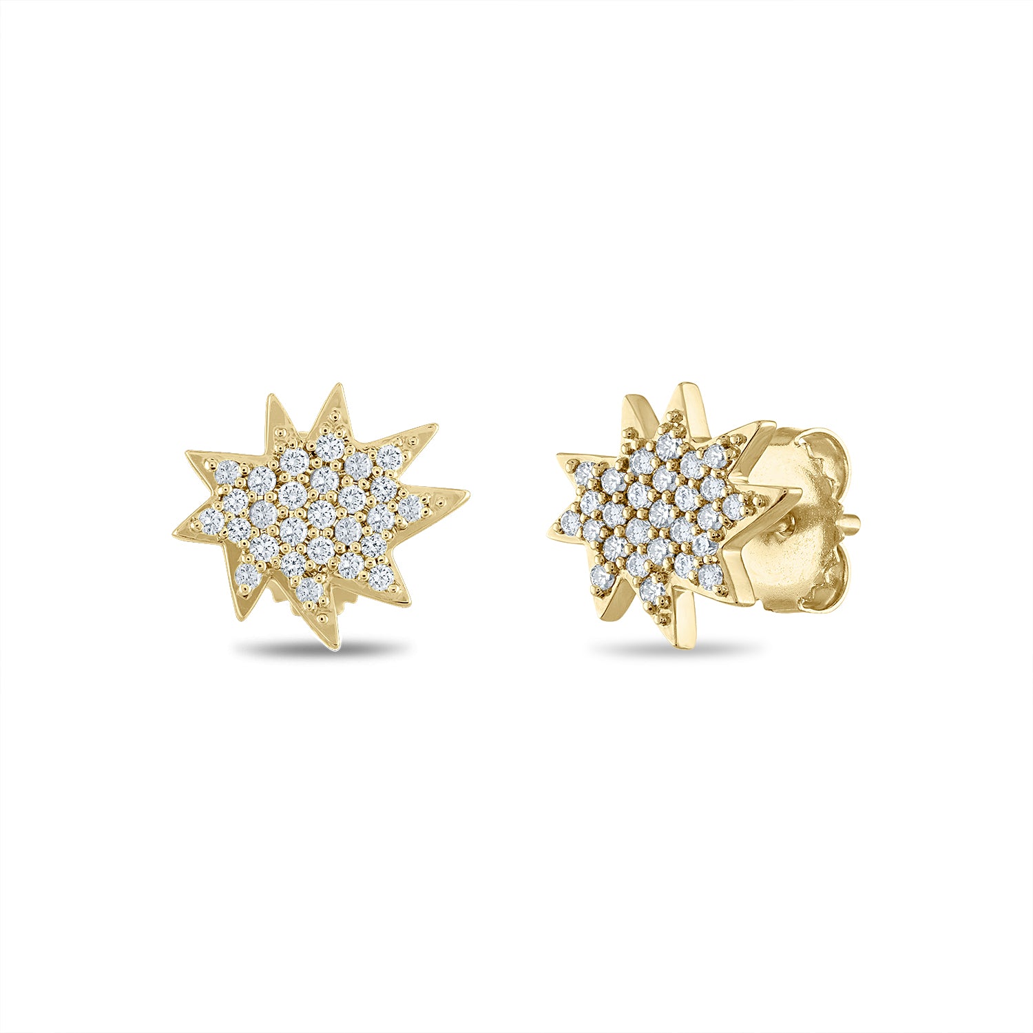 Gold Five Star Mini Stella/KAPOW! Convertible Earrings: All Pavé Diamonds