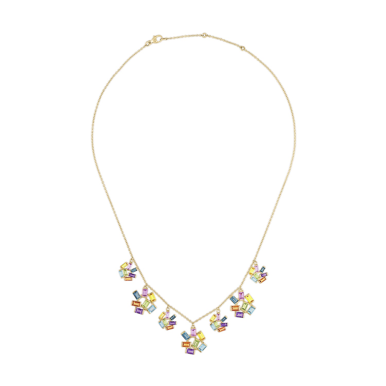 Jubilation Statement Necklace with Rainbow Gemstones