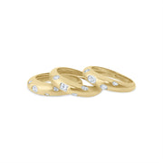 Thin Dome Ring with Oval and Random Diamonds