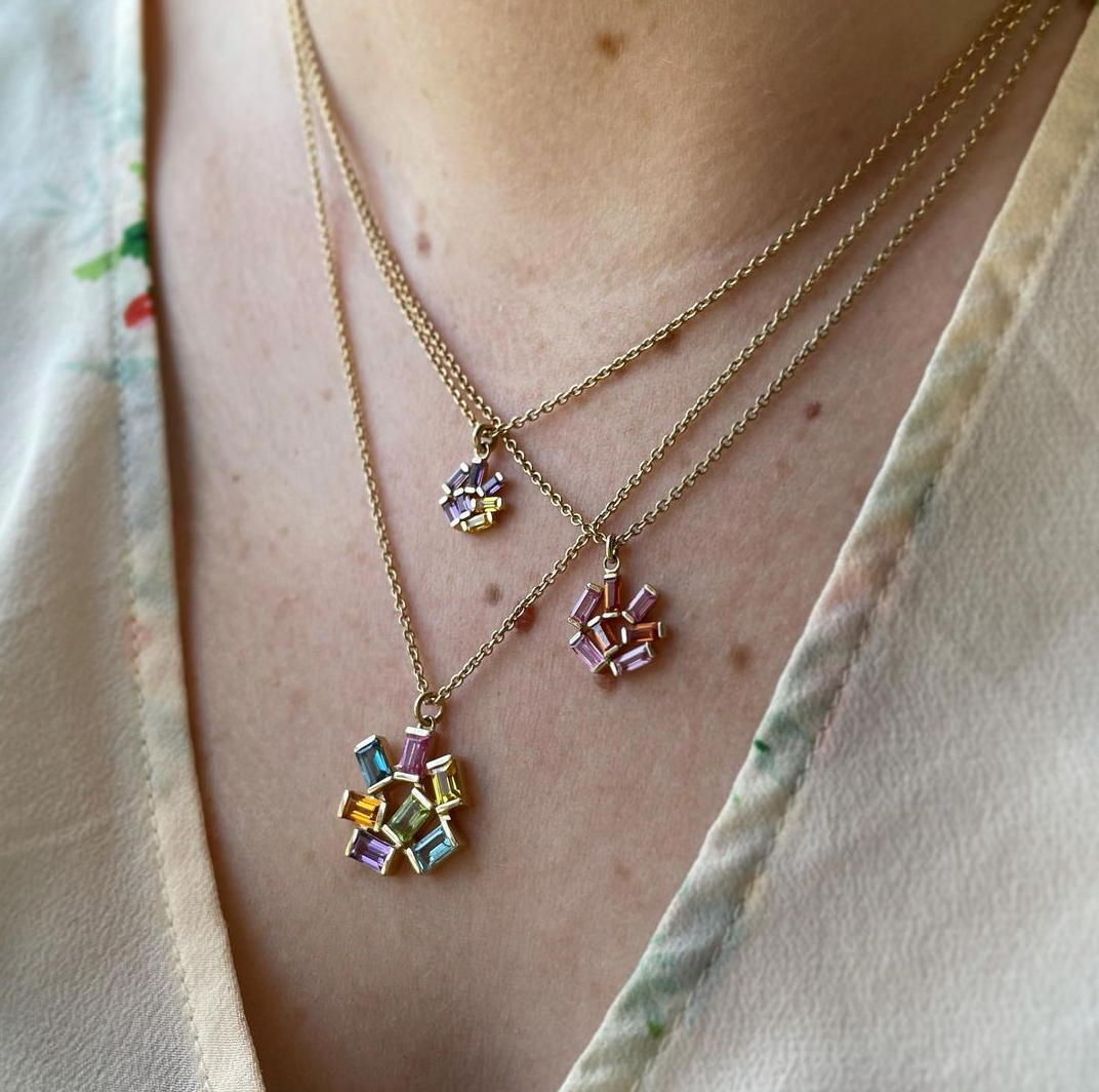 Large Jubilation Pendant - Semi Precious Gemstones