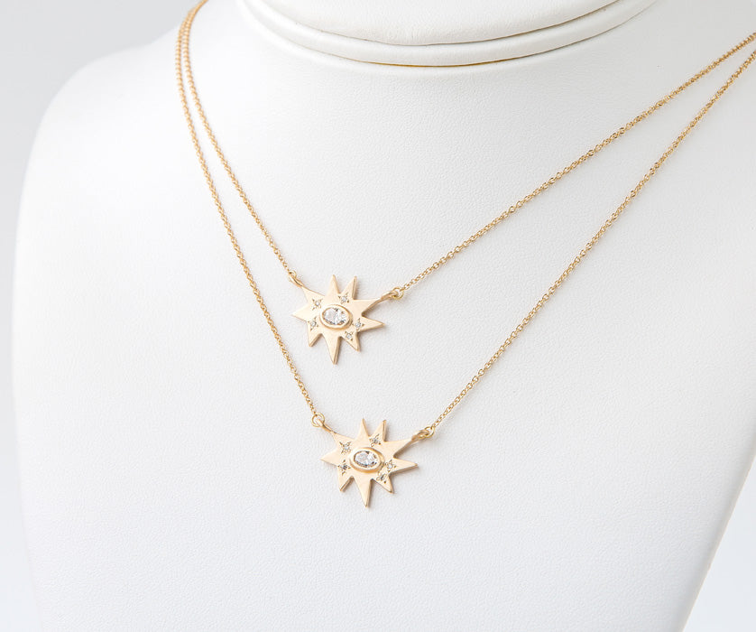 Gold Stellina/KAPOW! Necklace: Diamond