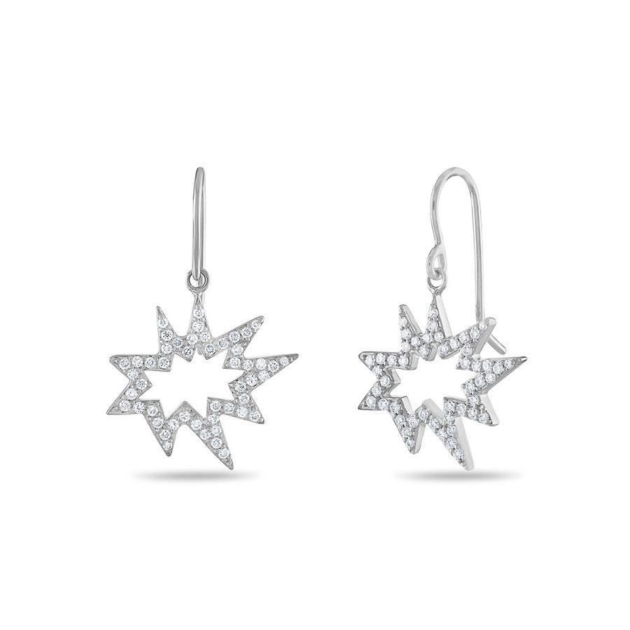 White Gold Pavé Diamond Stellina Nova/KAPOW! Earrings
