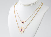 Gold Stella/KAPOW! Necklace: Amethyst