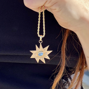 Gold Stellina/KAPOW! Charm with Moonstone