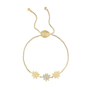 Gold Mini Stella/KAPOW! bolo bracelet: Two Gold, One Pavé Diamond Star
