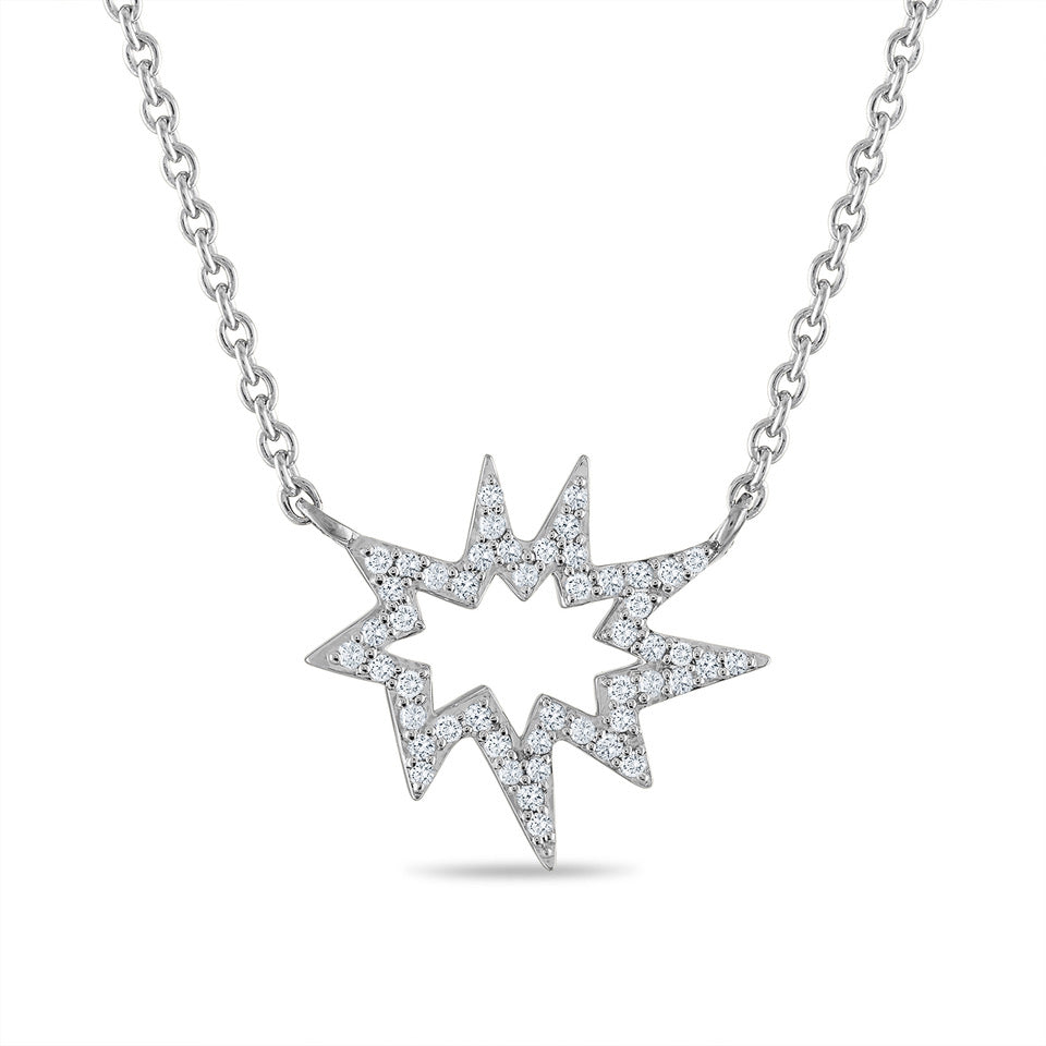 White Gold Stellina Nova/KAPOW! Necklace: Pavé Diamonds