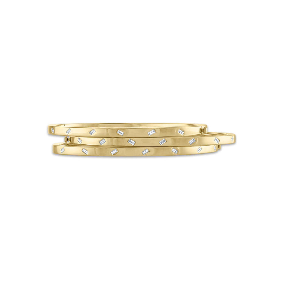 Jubilation Bangle Bracelet with Diamond Baguettes