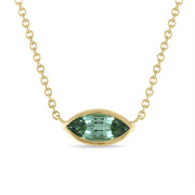 Gold Lagoon Tourmaline Pendant Necklace