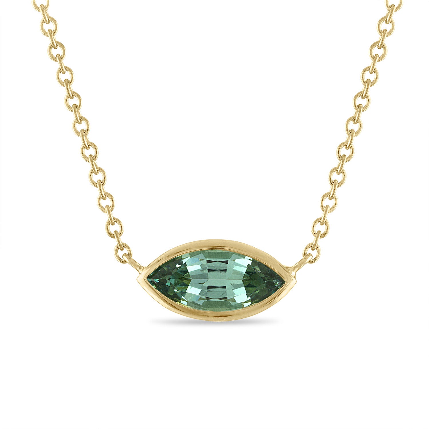 Gold Lagoon Tourmaline Pendant Necklace