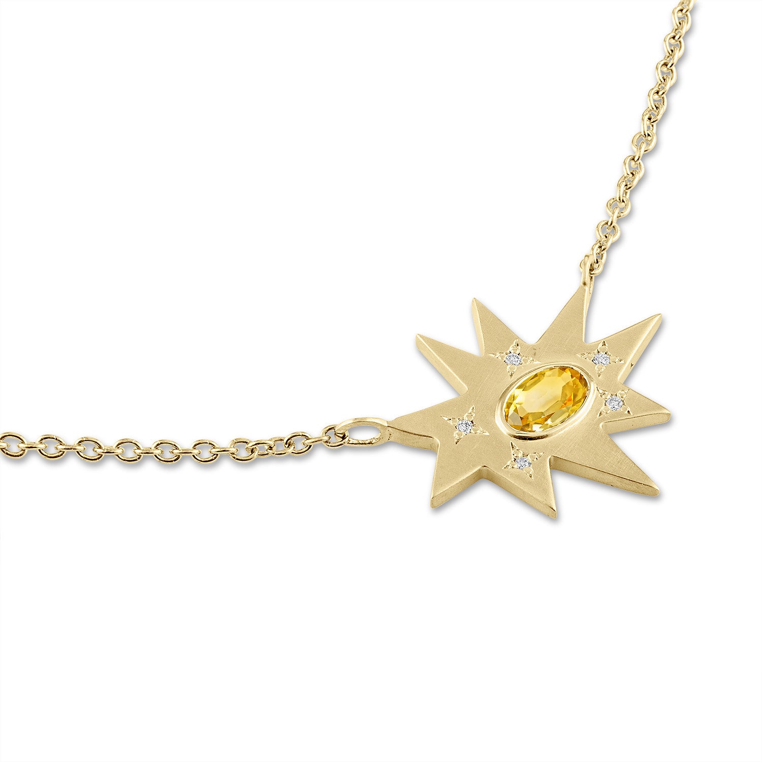 Gold Stellina/KAPOW! Necklace: Citrine