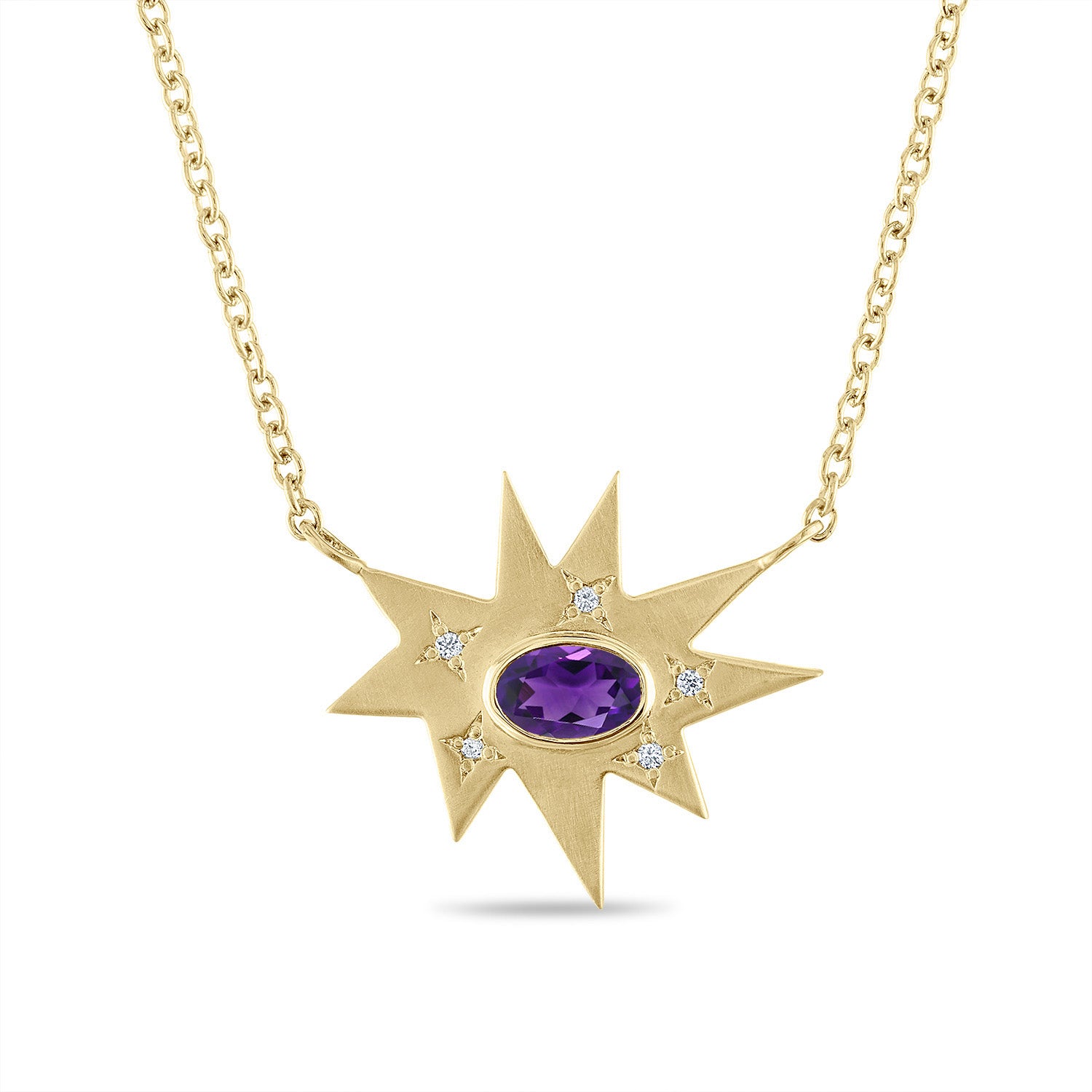 Gold Stellina/KAPOW! Necklace: Amethyst