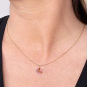 Medium Jubilation Pendant Necklace - Pink and Orange Sapphires