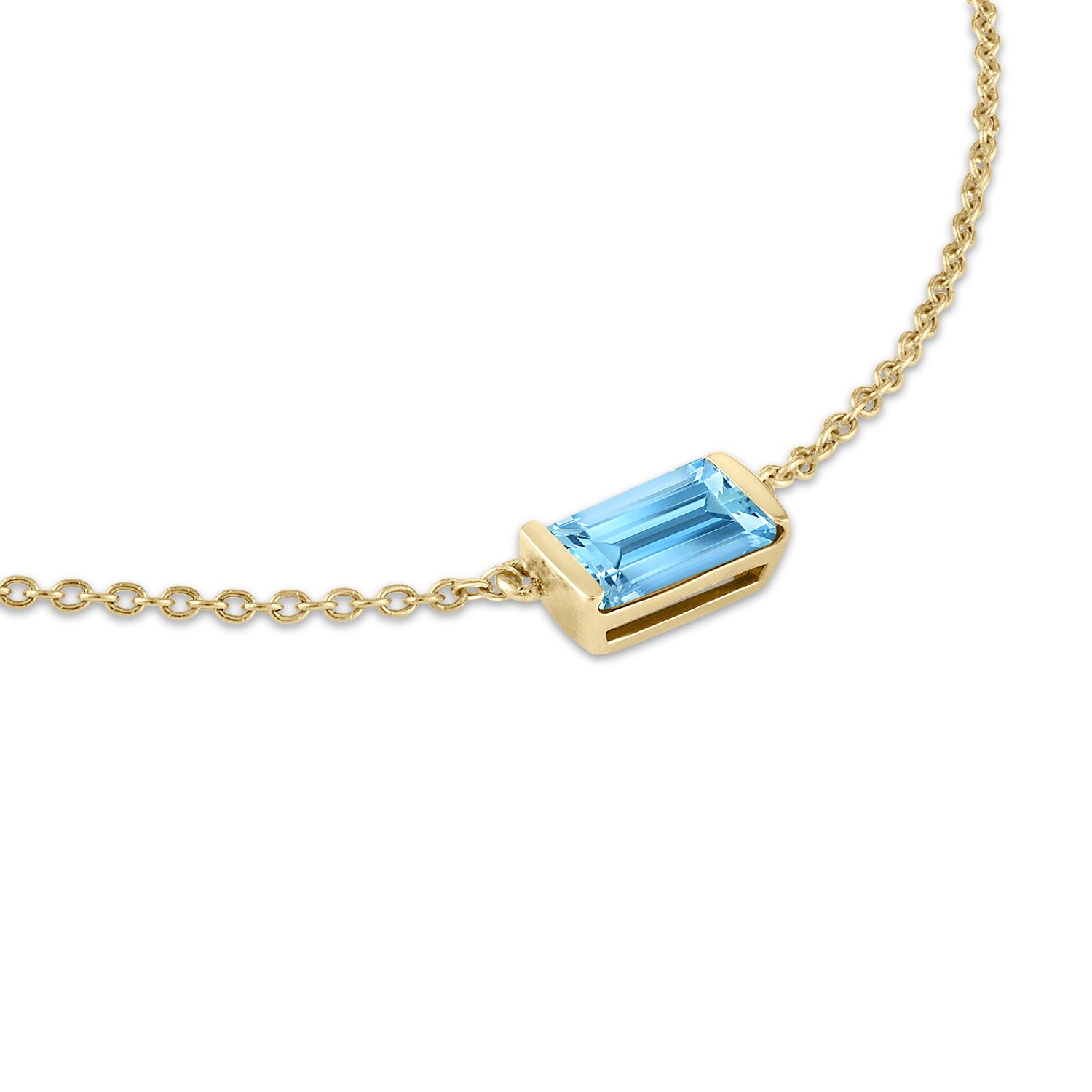 Blue Topaz Bonbon Necklace, east-west