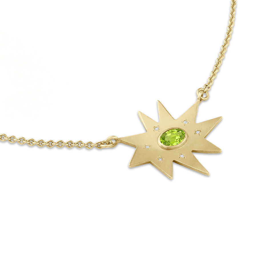 Gold Stella/KAPOW! Necklace: Peridot