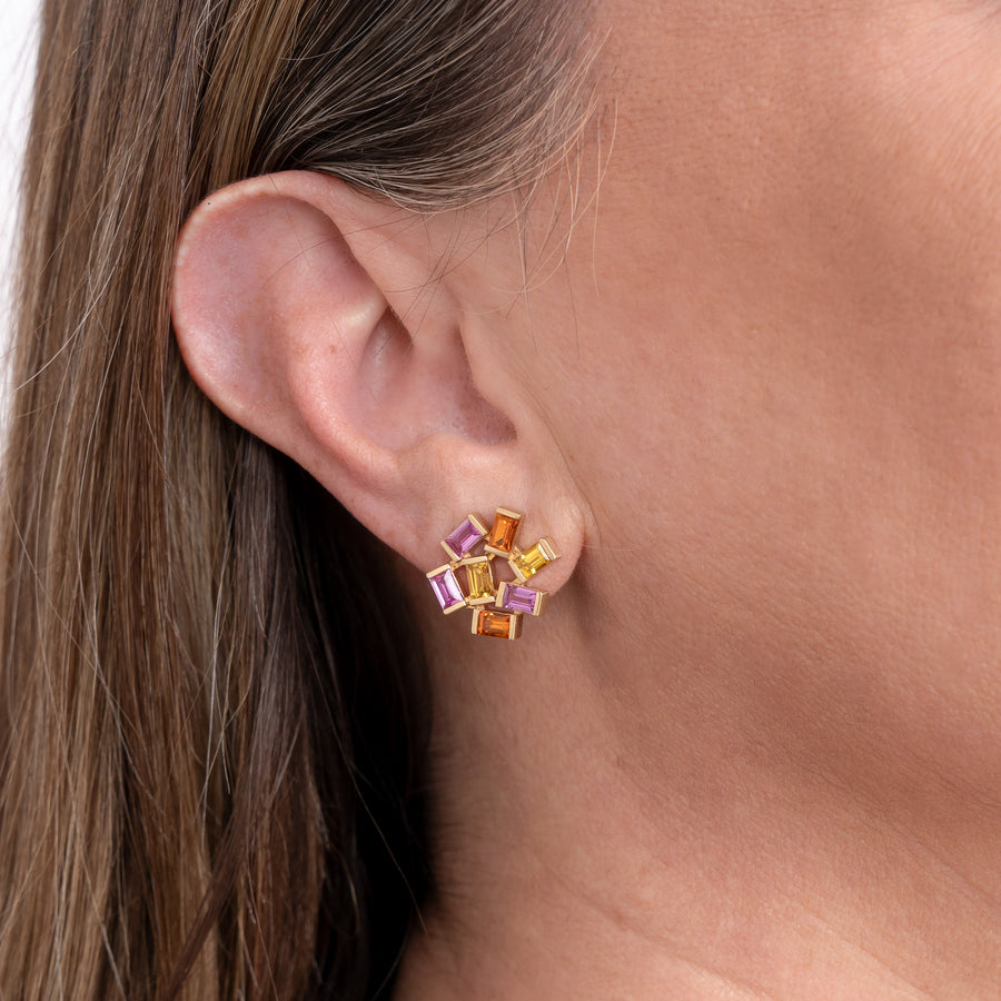 Large Jubilation Studs: Citrine
