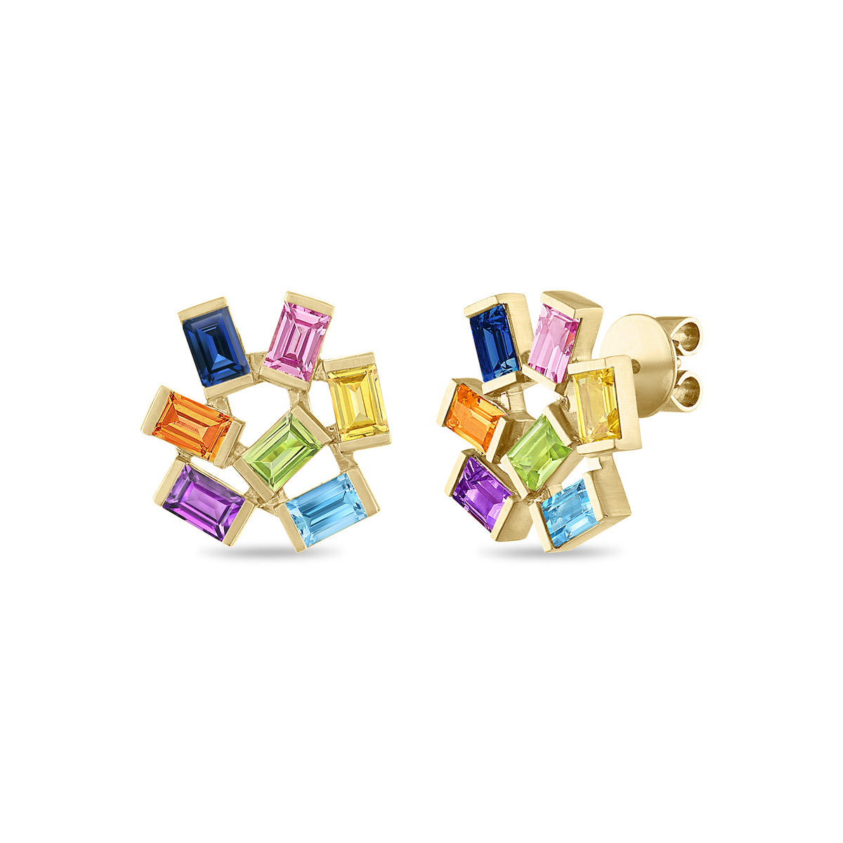 Large Jubilation Studs: Rainbow Gemstones