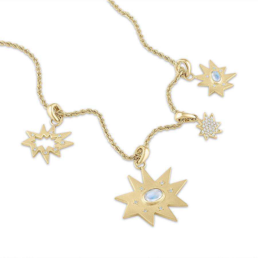 Gold Stellina/KAPOW! Charm with Moonstone