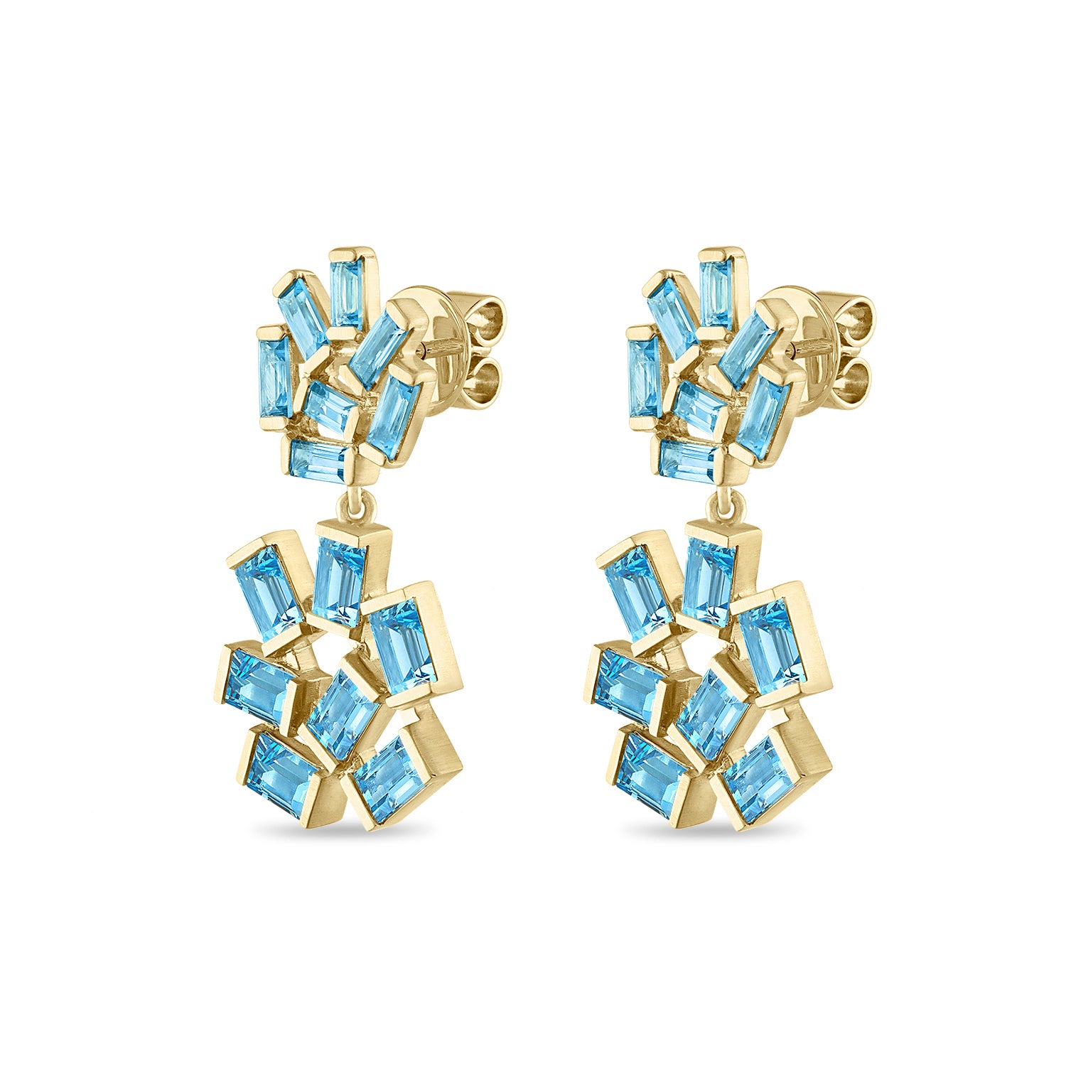 Double Jubilation Earrings: Blue Topaz
