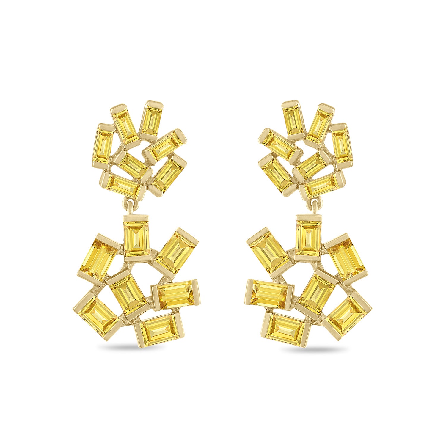 Double Jubilation Earrings: Citrine