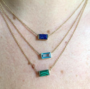 Blue Topaz Bonbon Necklace, east-west